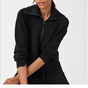 SPANX AirEssentials Half Zip Sweatshirt Black XL